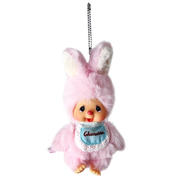 Sekiguchi Handbags - NEW Monchhichi Baby Chimutan Bunny Plush Mascot Keychain